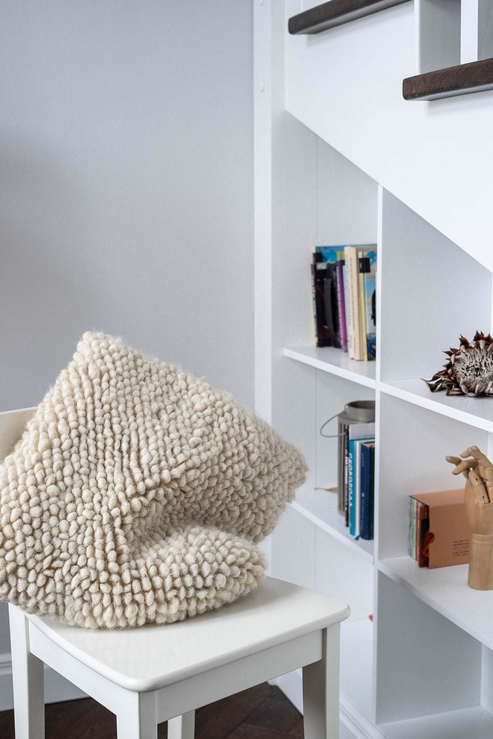 Handwoven Wool Decorative Pillow "Stones"