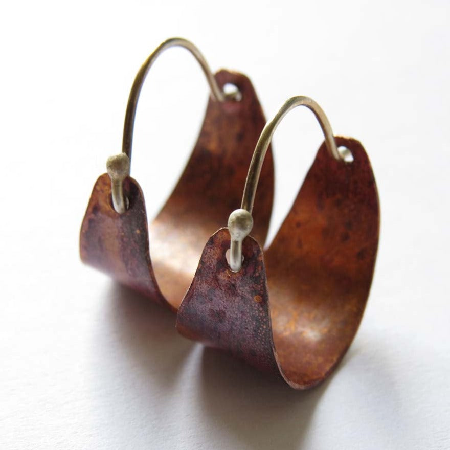 Wide Copper Hoops