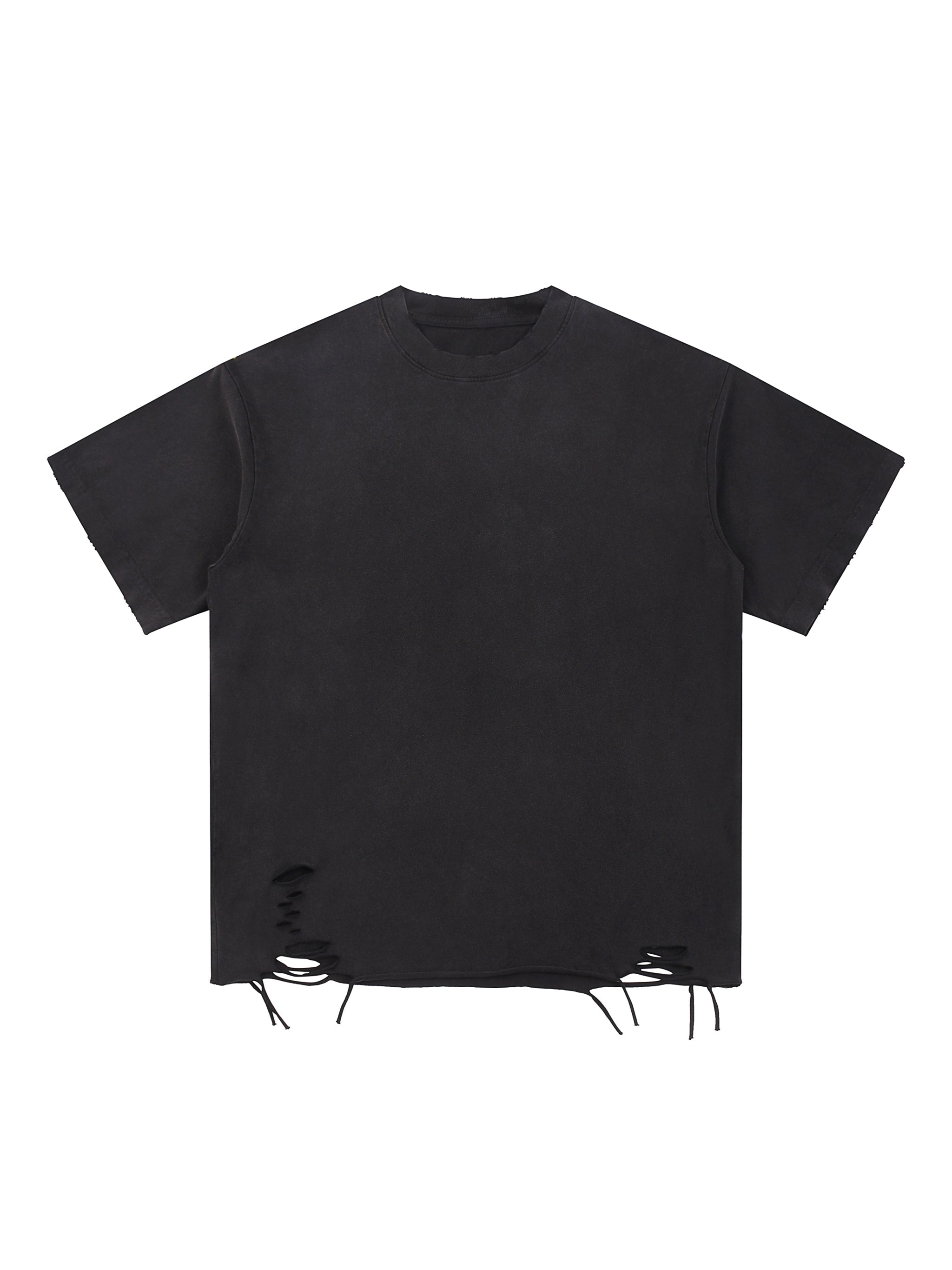 RiCHJVNKIE SOCIETY Raw Hem Distressed Tee