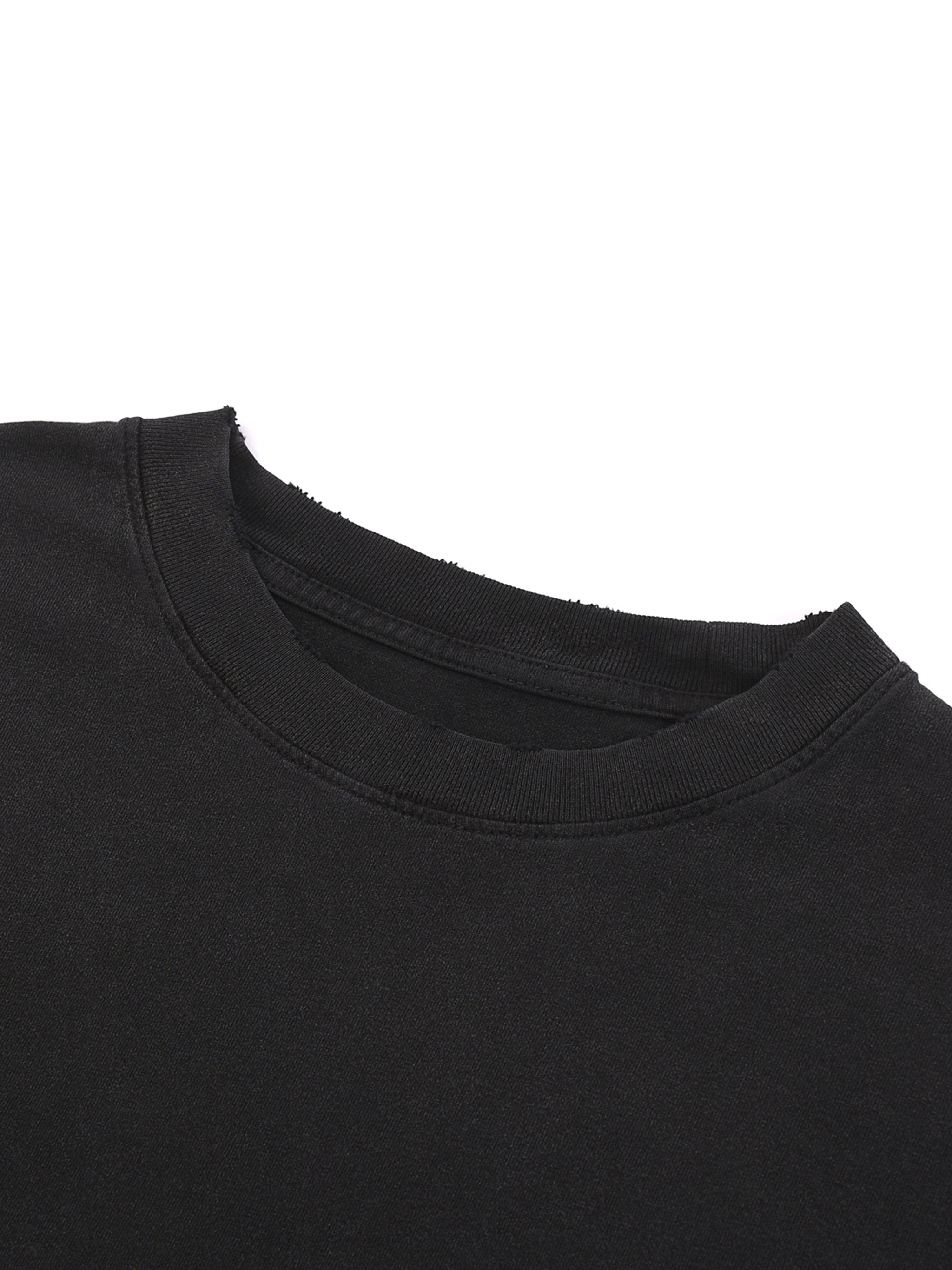 RiCHJVNKIE SOCIETY Raw Hem Distressed Tee