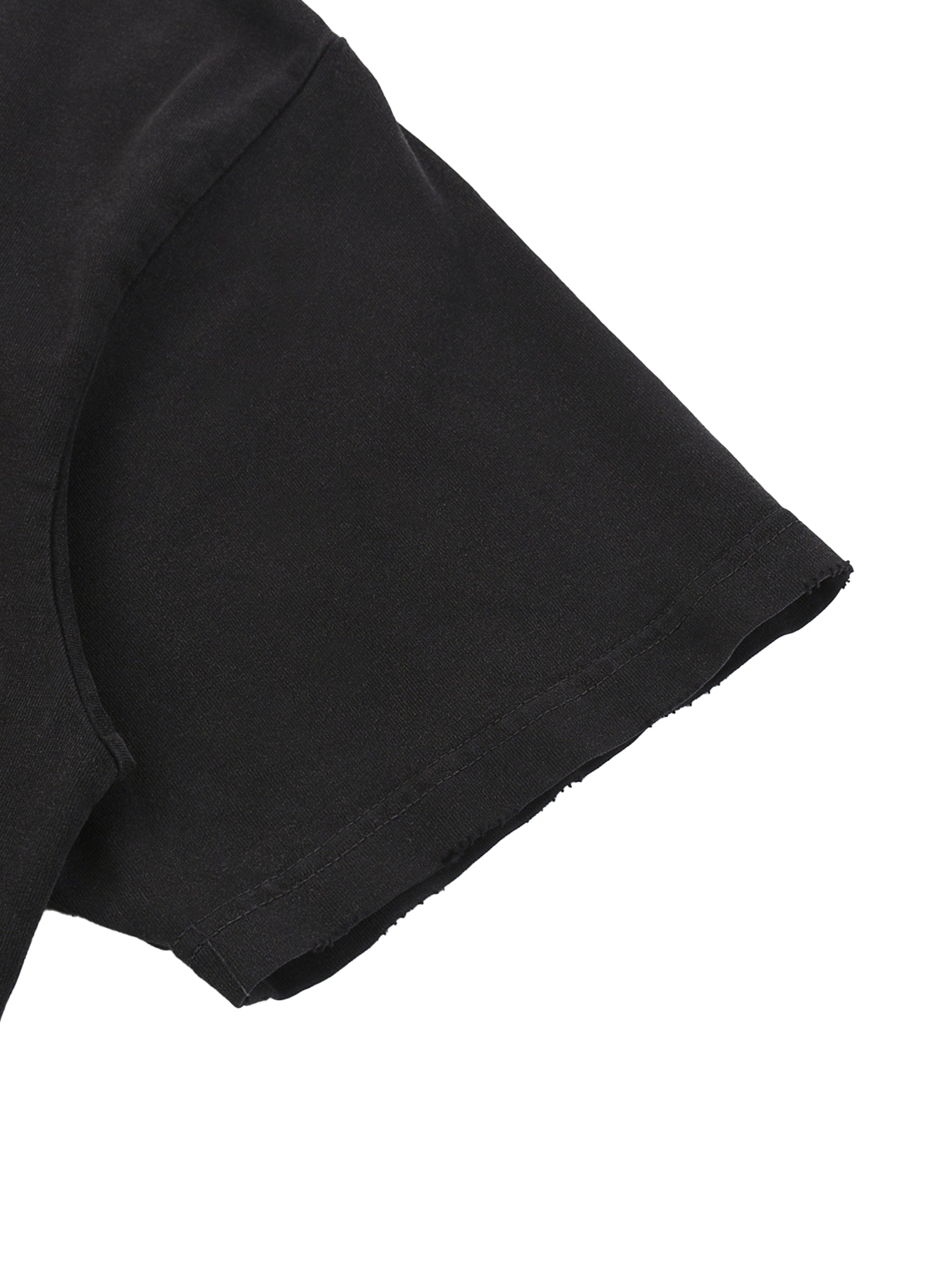 RiCHJVNKIE SOCIETY Raw Hem Distressed Tee