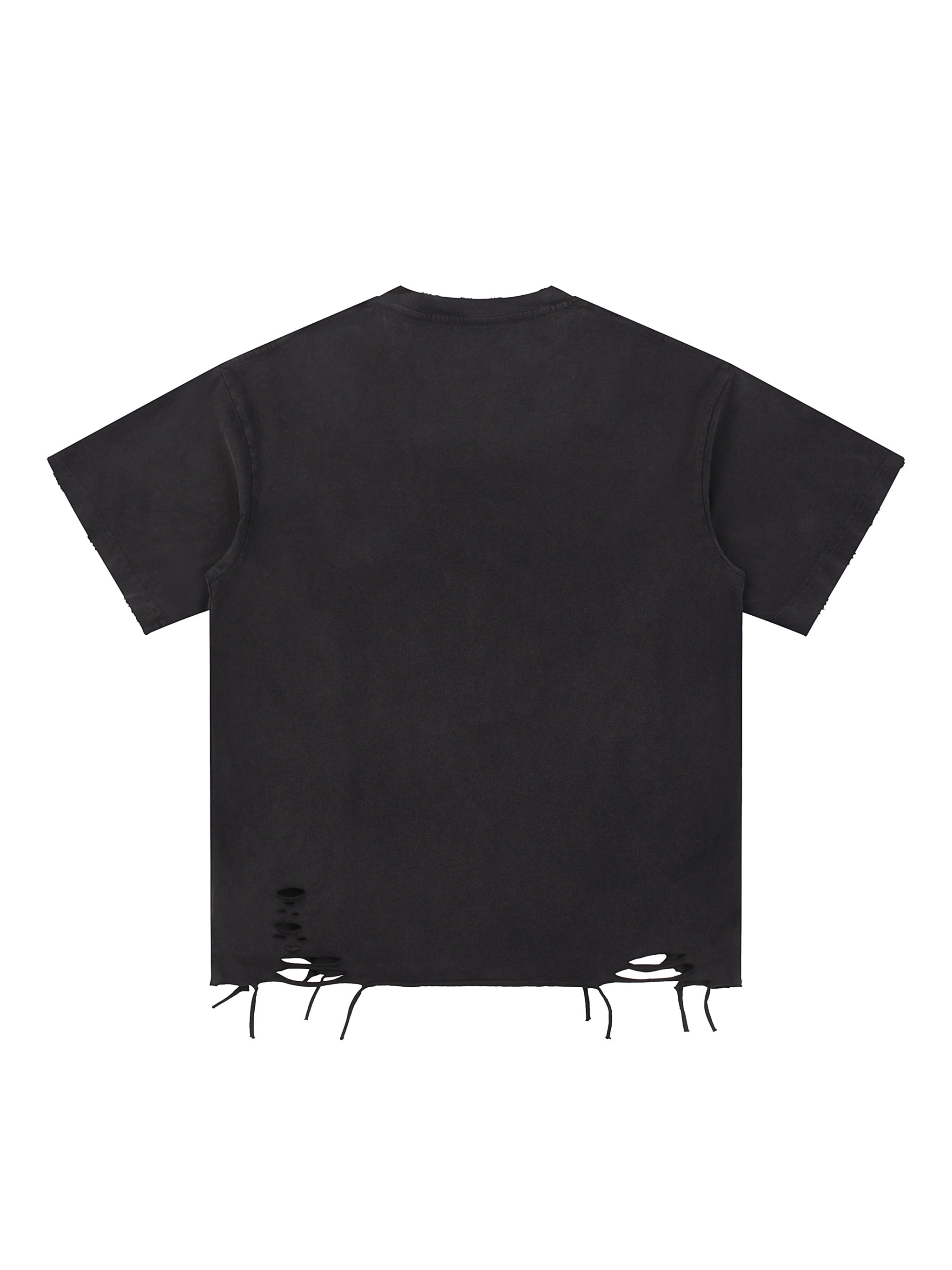 RiCHJVNKIE SOCIETY Raw Hem Distressed Tee