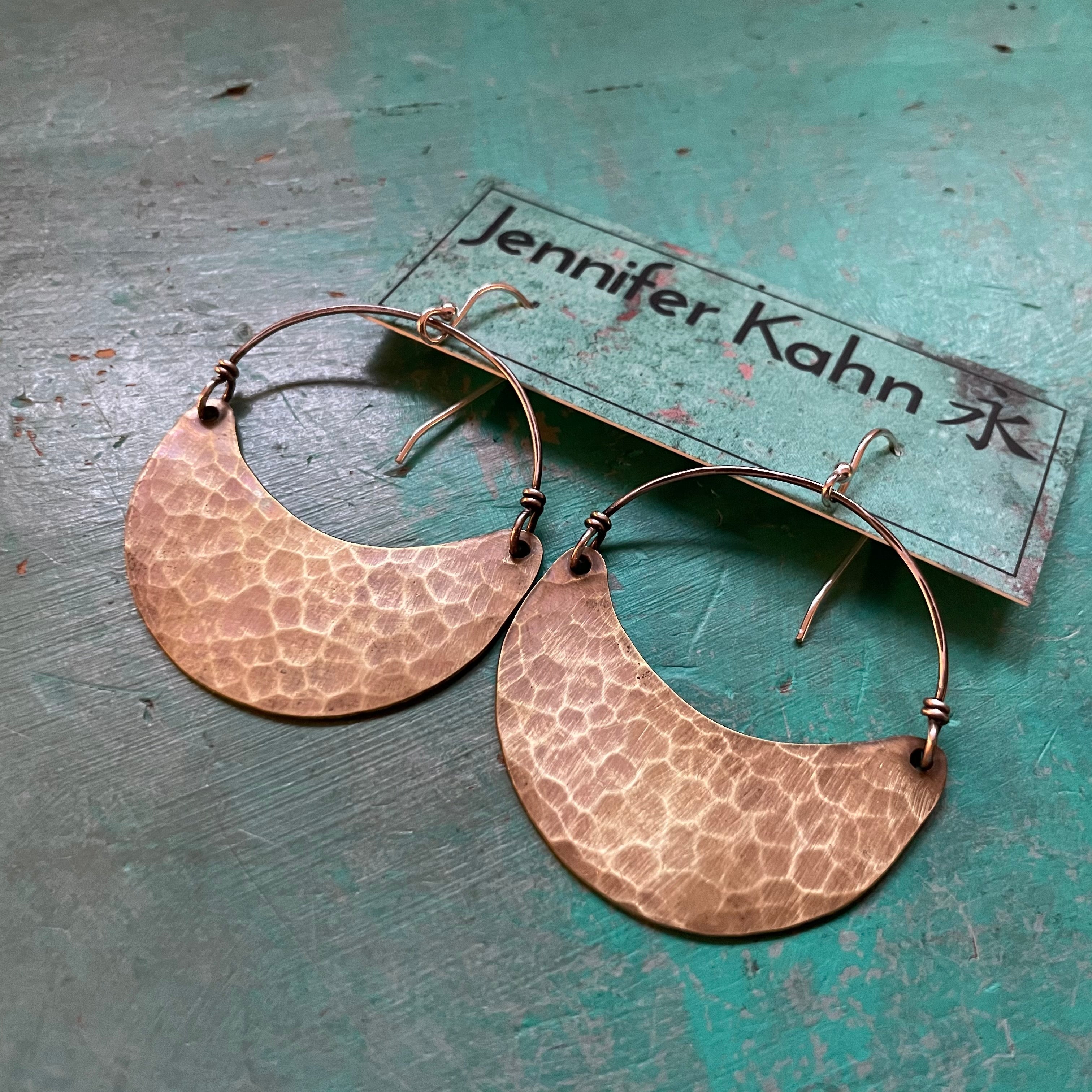 Brass Crescent Earrings