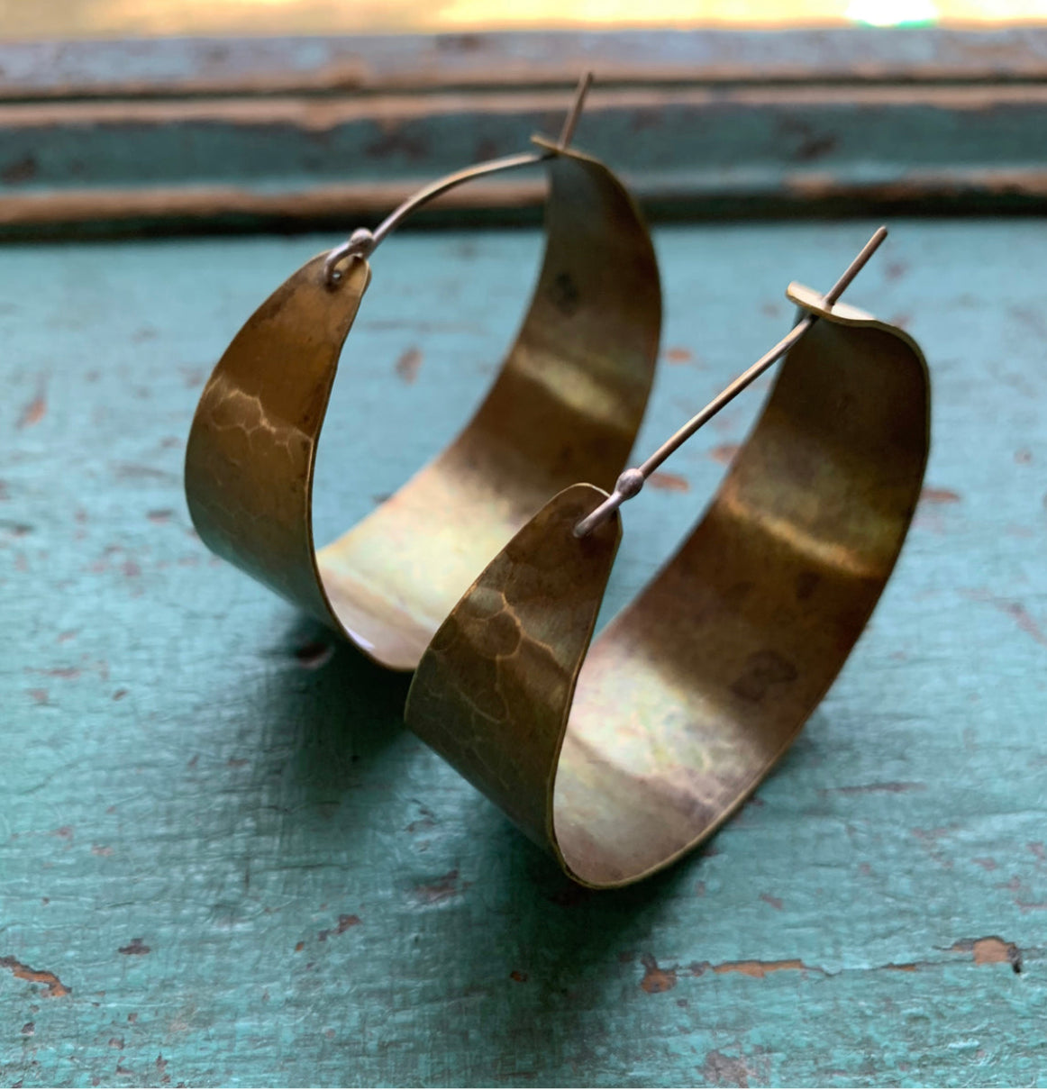 Wide Brass Hoops