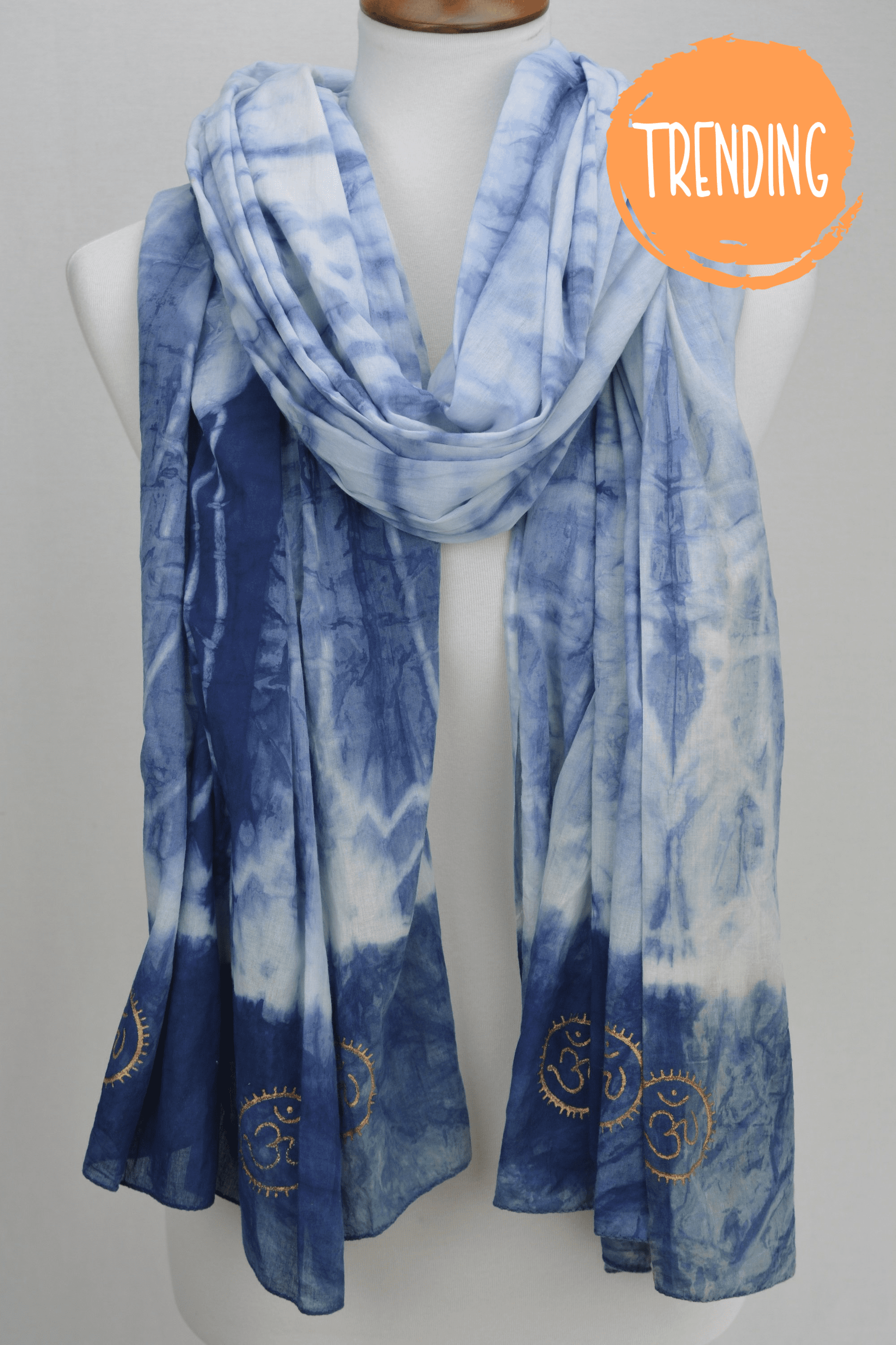 Eternity  Indigo Cotton Scarf by OMSutra