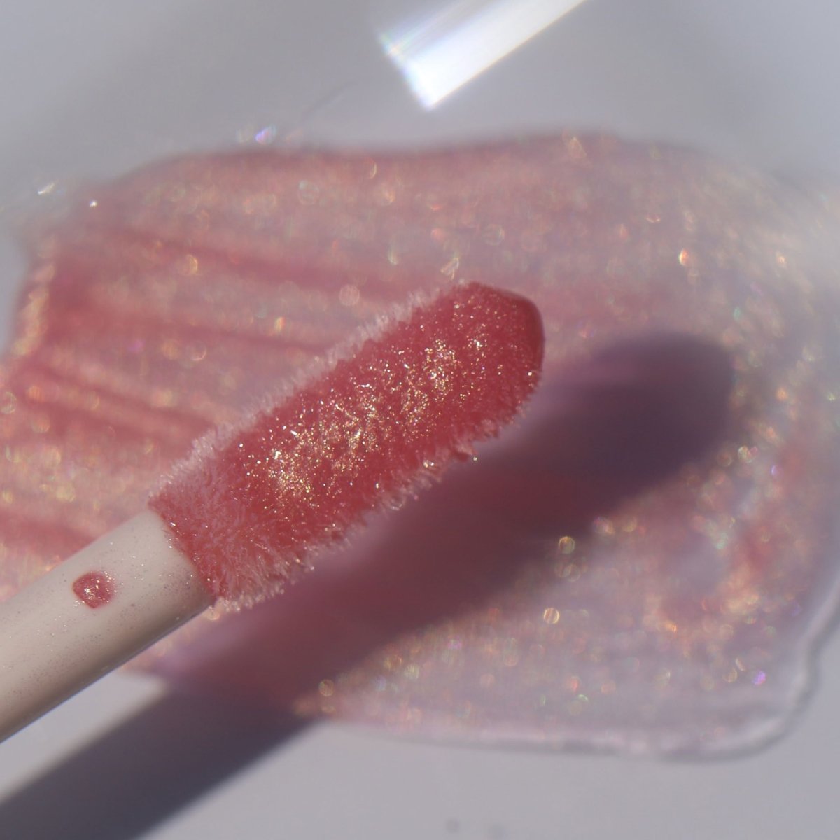 Pink lip gloss wand with gold reflects - Instant Crush - Rich Rich - Half Caked