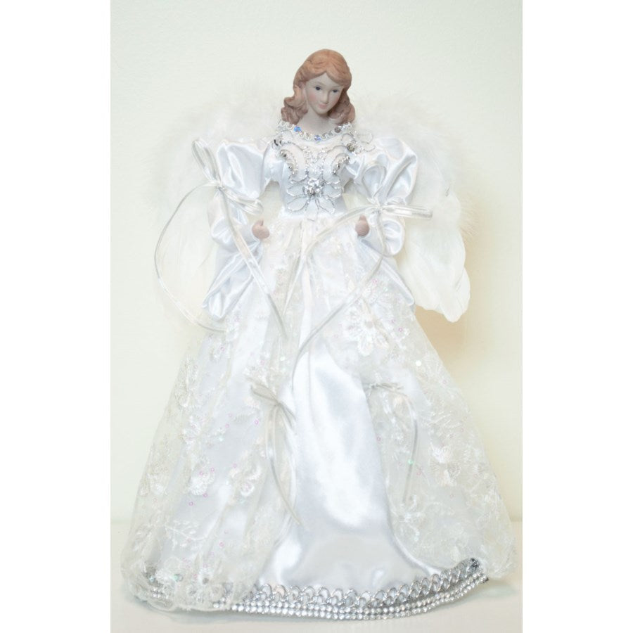 16 Inch Silver and White Classic Angel