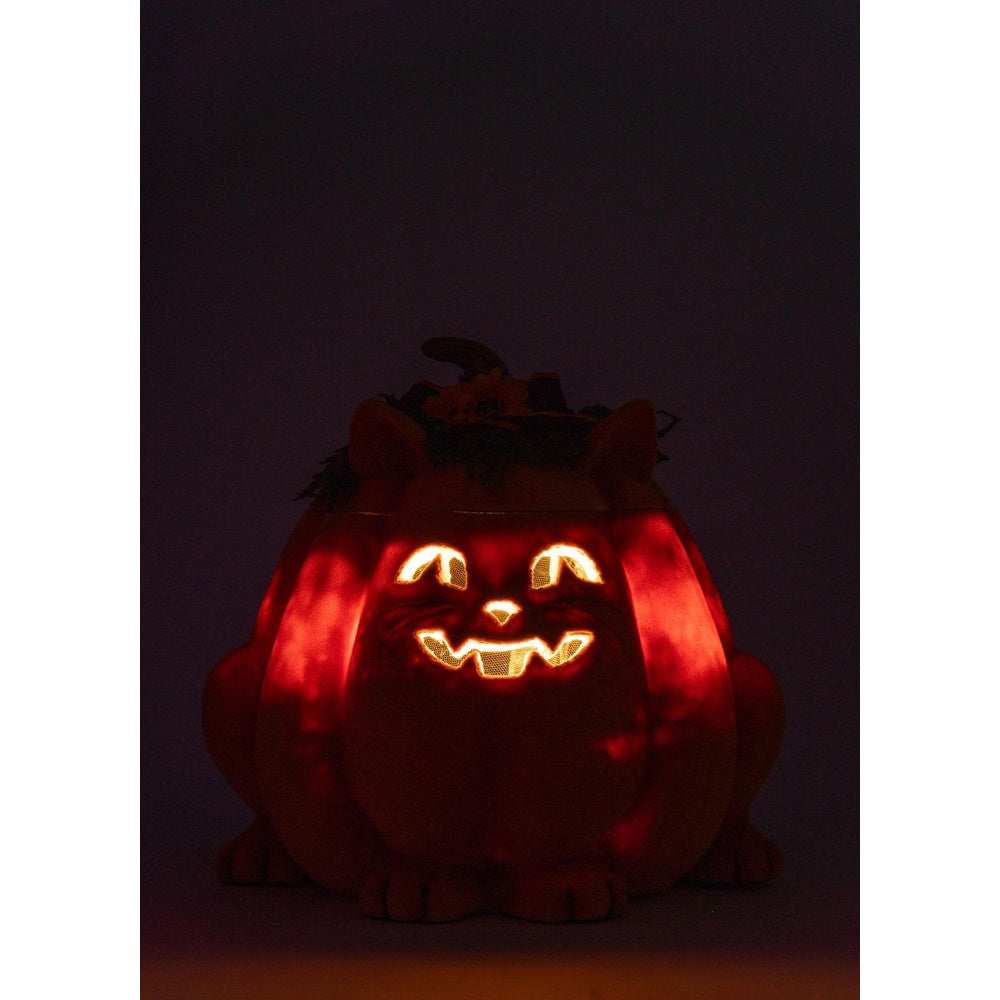 Jackie The Kitty Cat Pumpkin Candy Container by Katherine's Collection