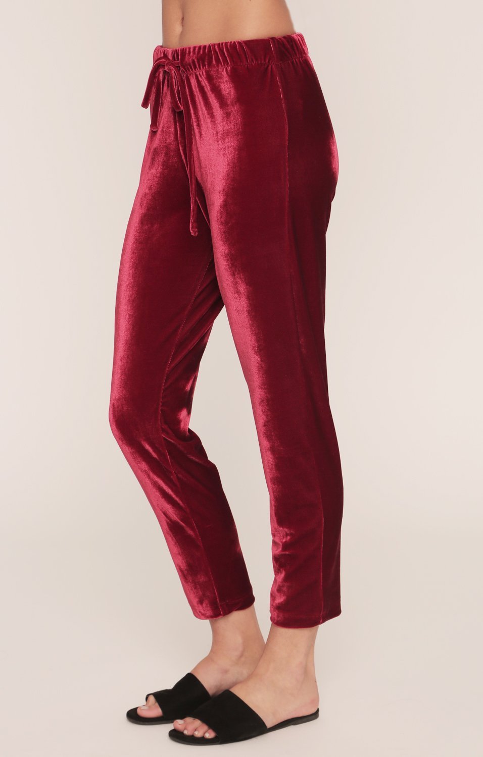 Jagger Joggers | Red Velvet Pants | Sangria Red