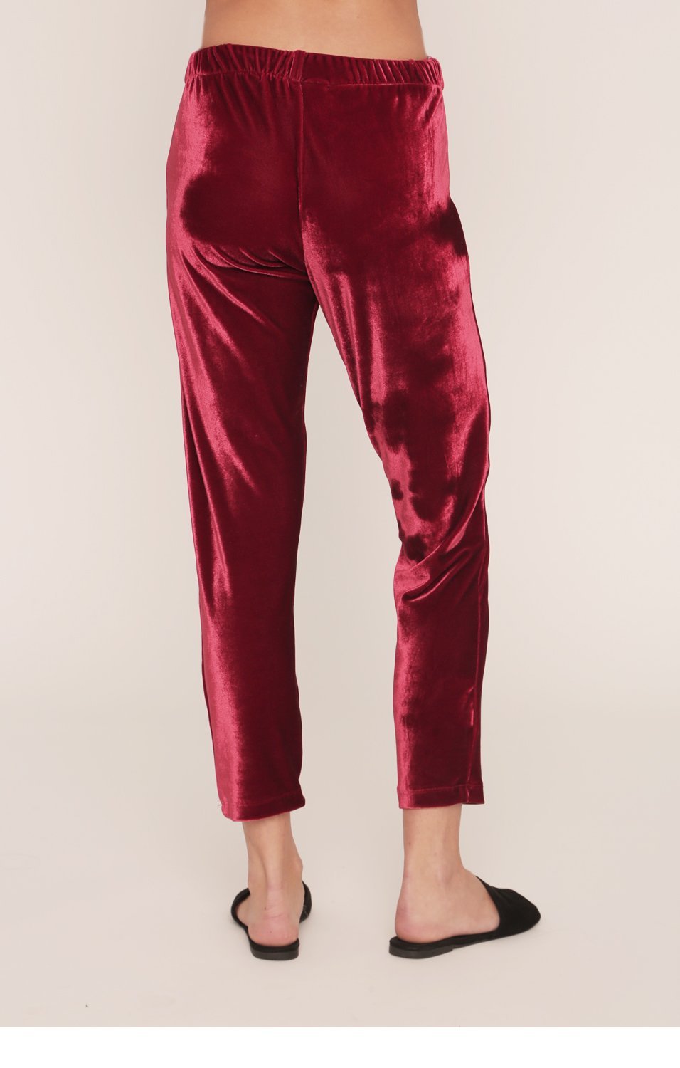 Jagger Joggers | Red Velvet Pants | Sangria Red