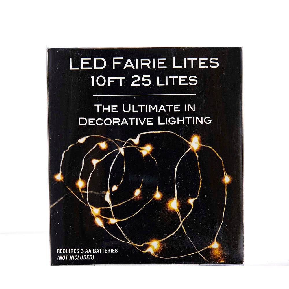 25-Light Battery-Operated Cool White LED Fairy Lights
