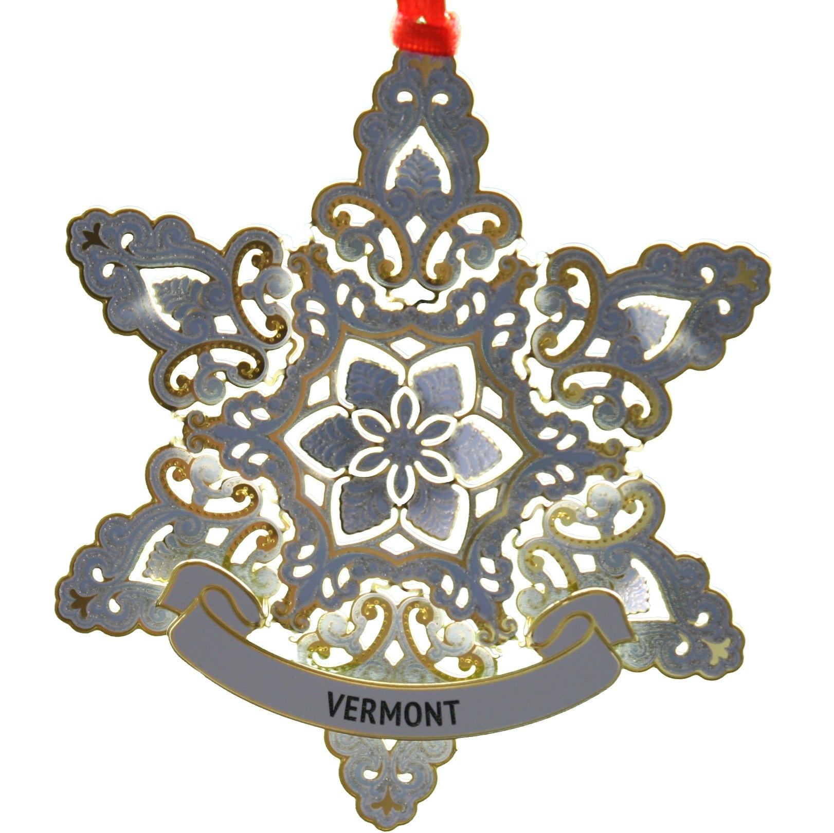 Sparkling Snowflake Collectible Brass Ornament