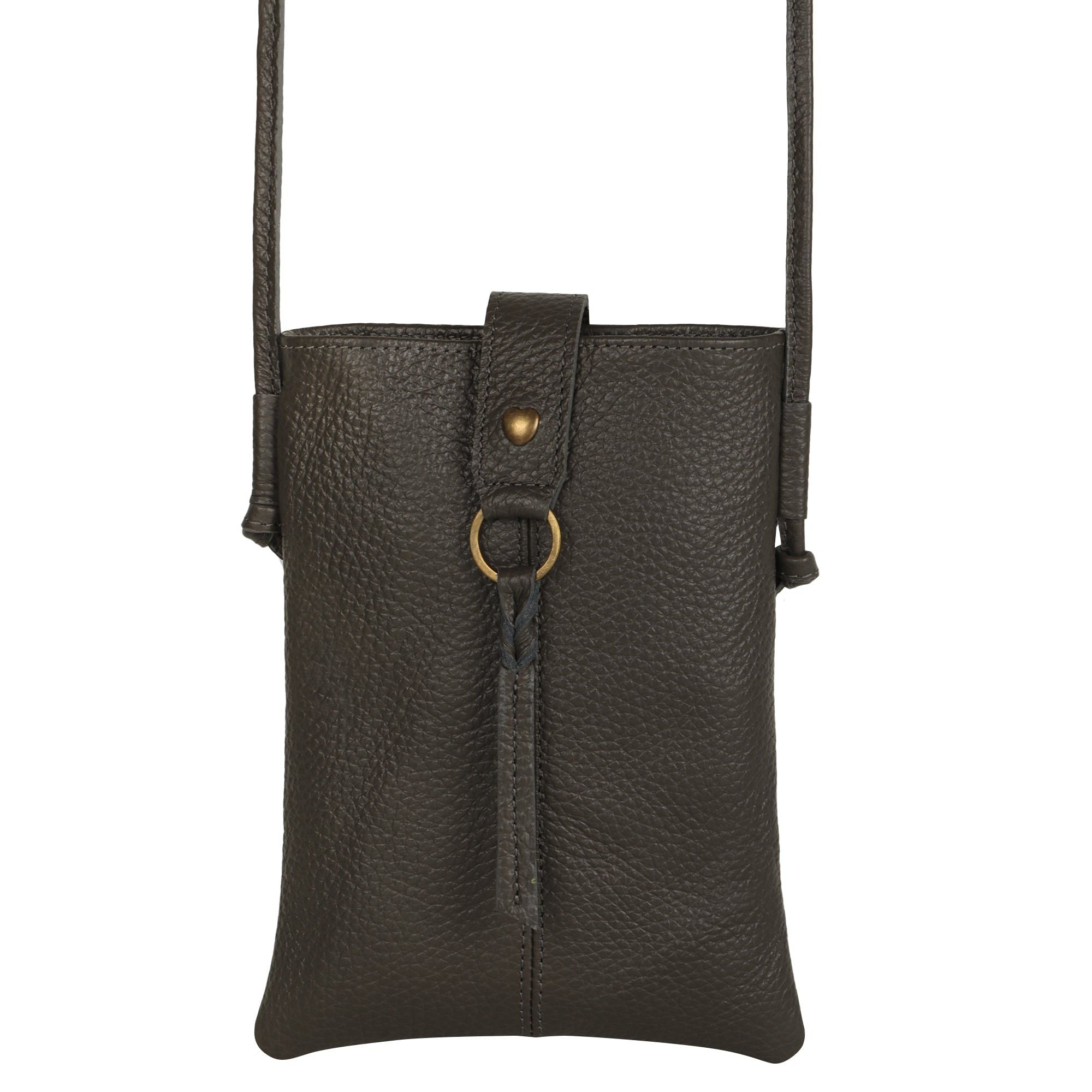 Jennie Small crossbody bag w/ slim strap closure & tassel - Deepest Brown