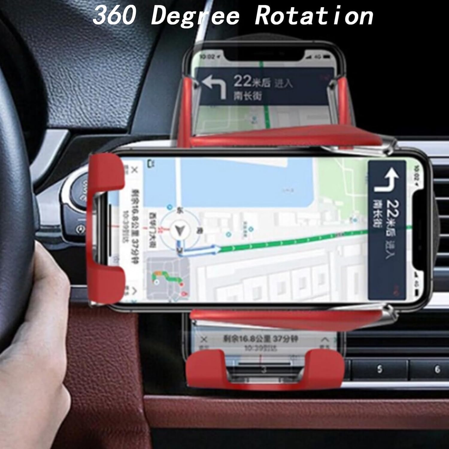 Jerrycherries Phone Holder, Jerrycherries Car Phone Holder, Marvulur Car Phone Holder, Marvulur Smart Car Wireless Charger Phone Holder, Smart Sensor Car Wireless Charger, Fashion Car Charger (Red)