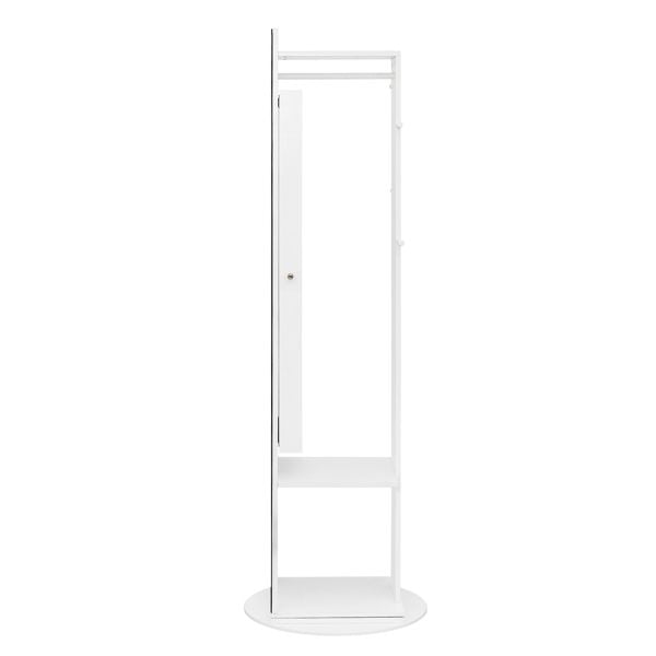 Jewelry Armoire with Full Length Mirror 360° and Large Capacity Jewelry Organizer Armoire; Lockable Mirror with Jewelry Storage; Coat Rack; Multi Storage Shelves