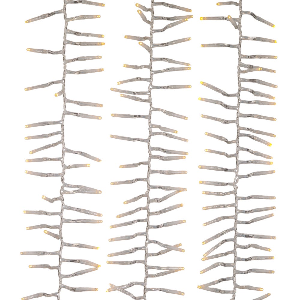 1000-Light Warm White LED Clear Wire Cluster Garland