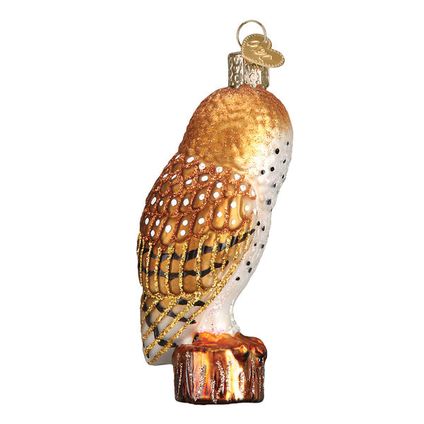 Barn Owl Glass Ornament