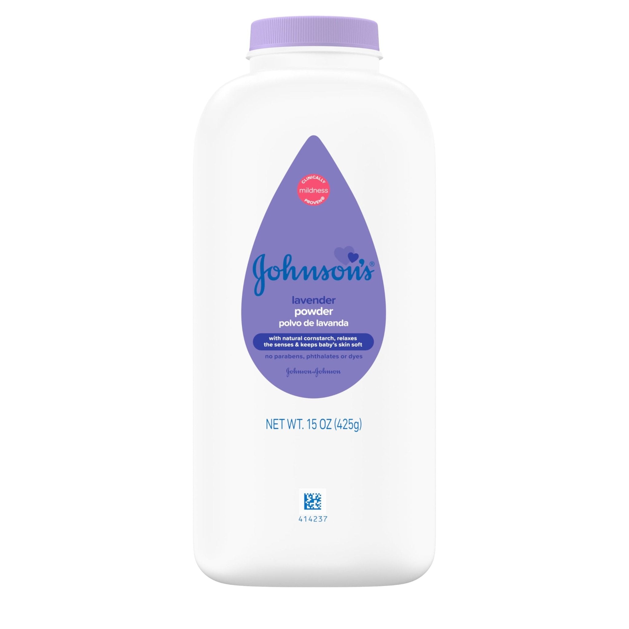 Johnson's Baby Powder with Naturally Derived Cornstarch, Aloe & Vitamin E for Delicate Skin, Hypoallergenic, Free of Parabens, Phthalates & Dyes for Gentle Baby Skin Care, 15 oz