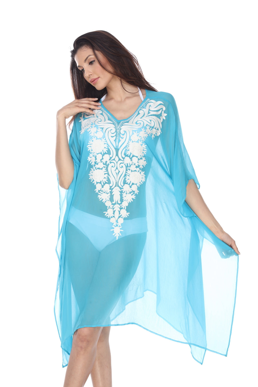 Sheer Embroidered Cover-Up