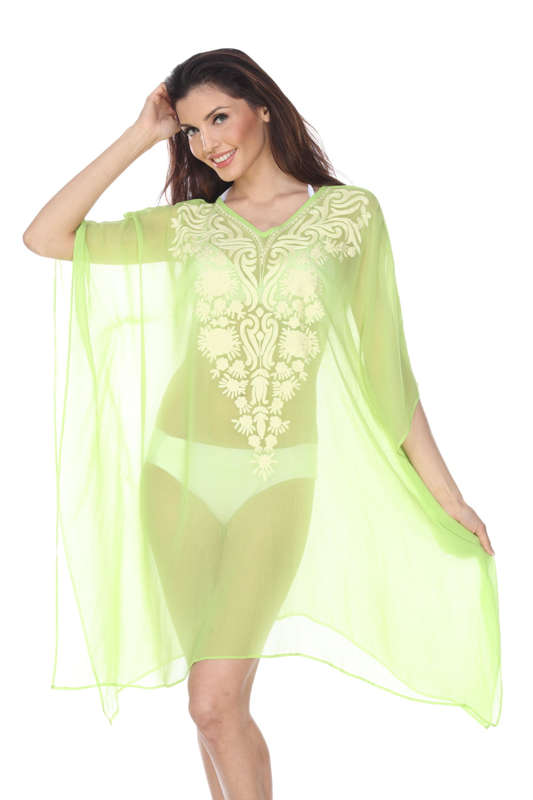 Sheer Embroidered Cover-Up