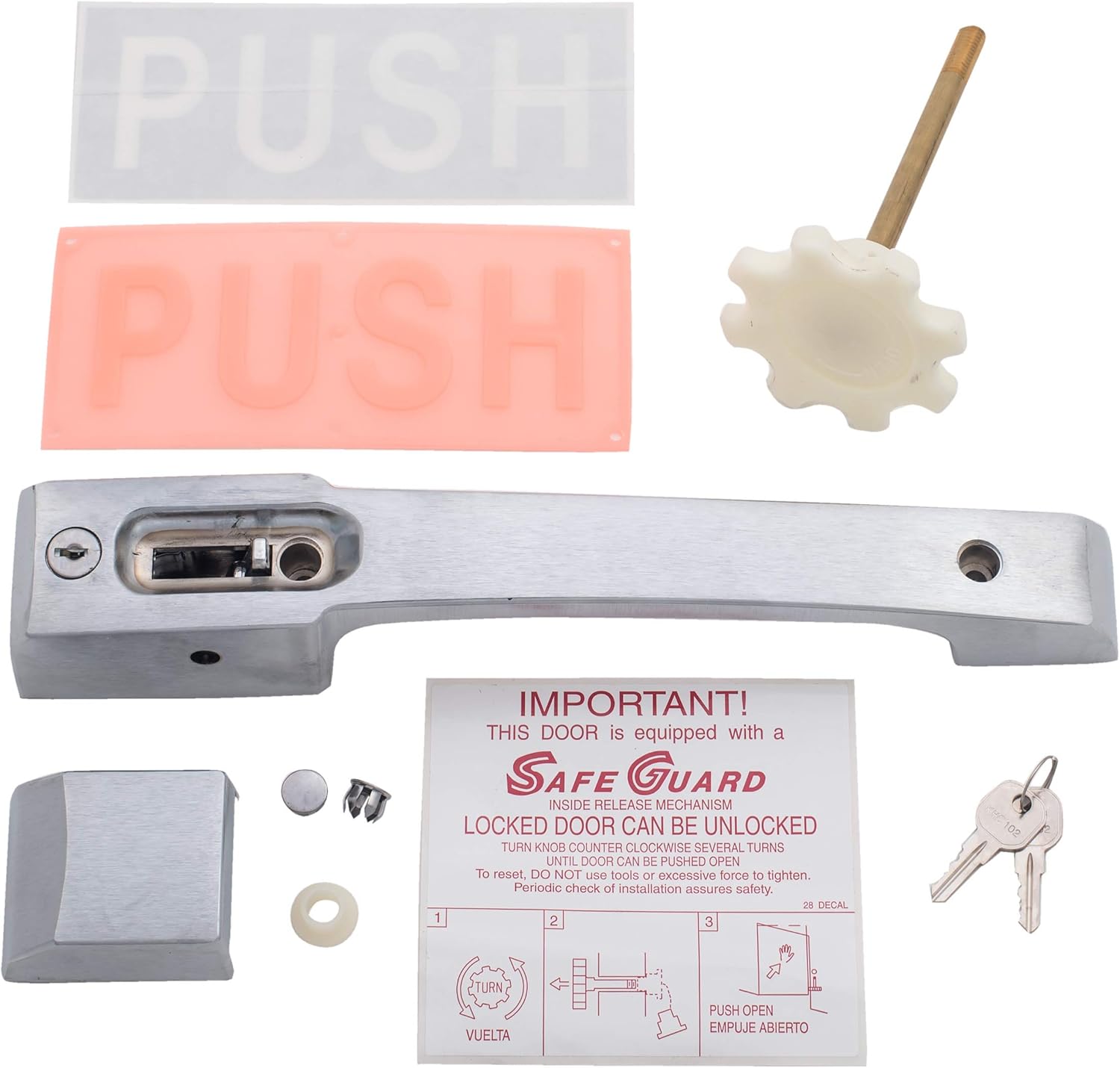 Kason 0027C Deadbolt Locking Handle and Strike, Flush Offset, 4 Inch Wall Thickness, 10027C00005