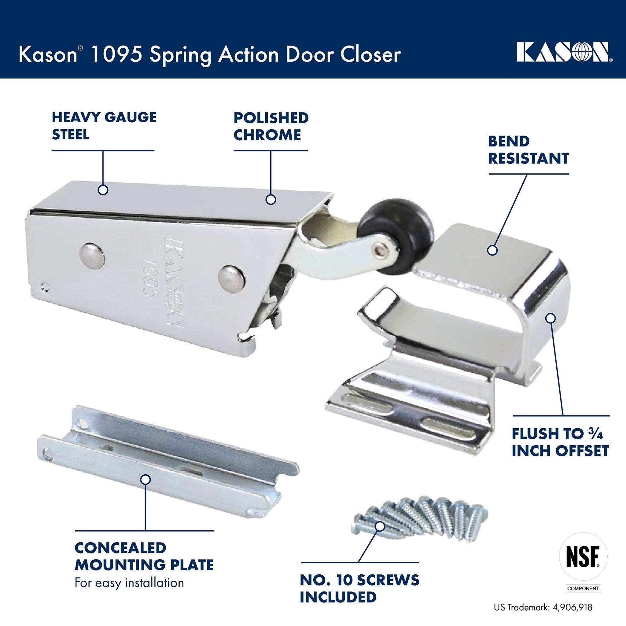 Kason 1095 Spring Action Door Closer, 11095000013