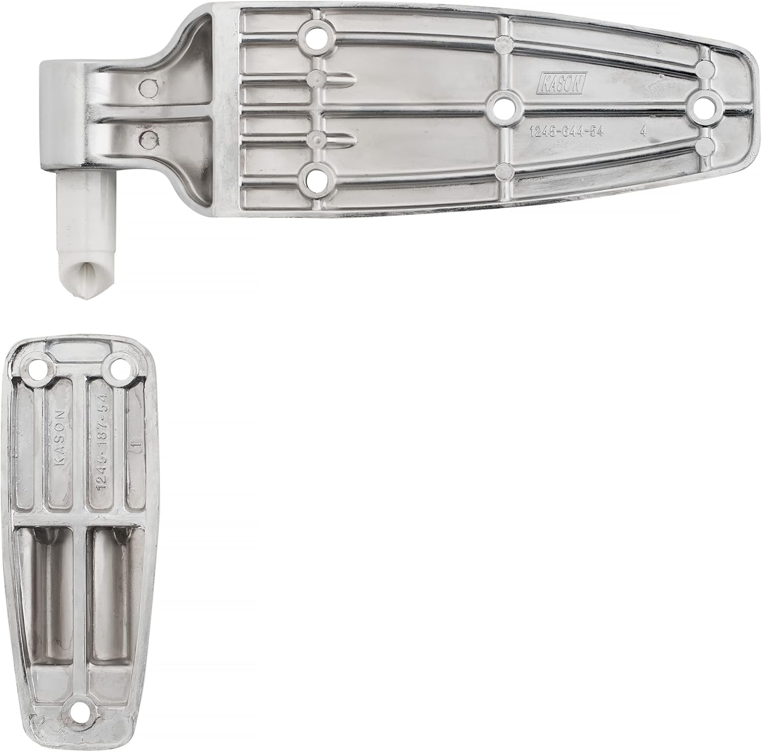 Kason 1245 Reversible Cam-Rise Hinge, Flush Offset, Brushed Chrome Finish, 11245000088