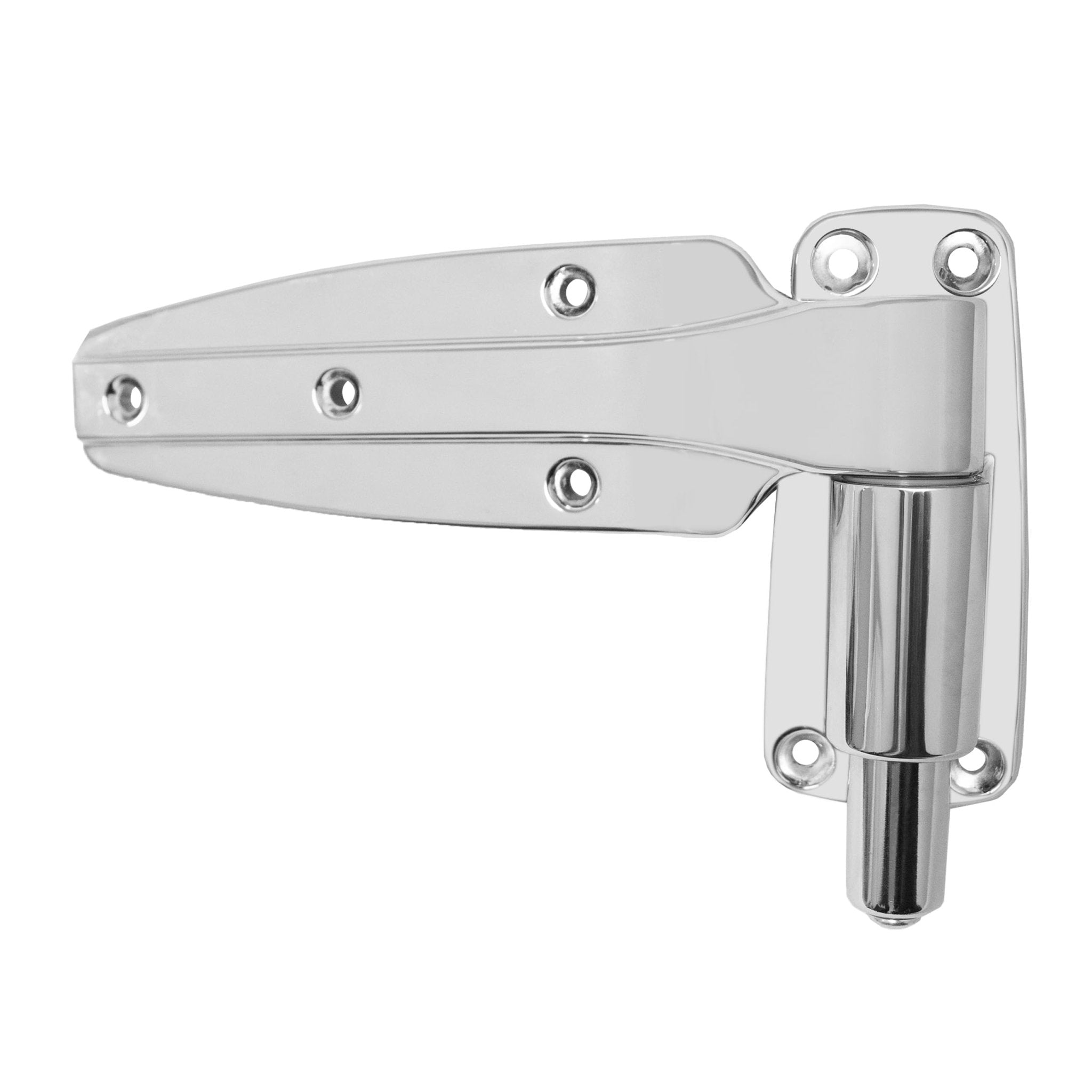 Kason 1248 Reversible Spring-Assisted Cam-Lift Hinge Chrome Finish for Walk-in Freezer Cooler Refrigerator (Flush)