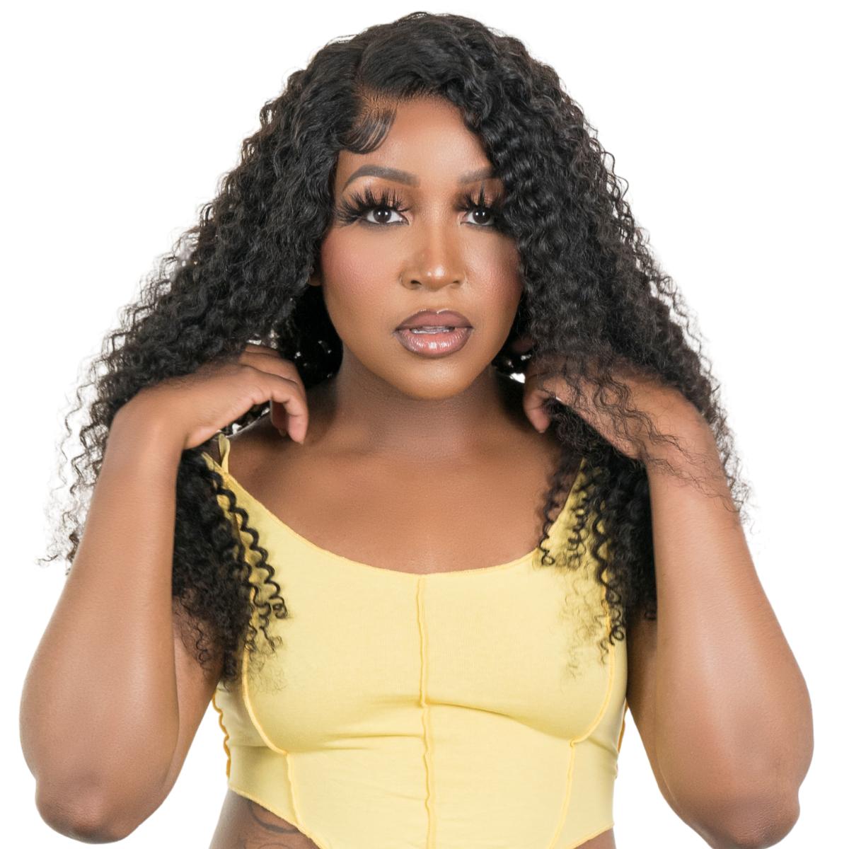 Kinky Curly 4x4 Transparent Lace 100% Human Hair Closure Wig