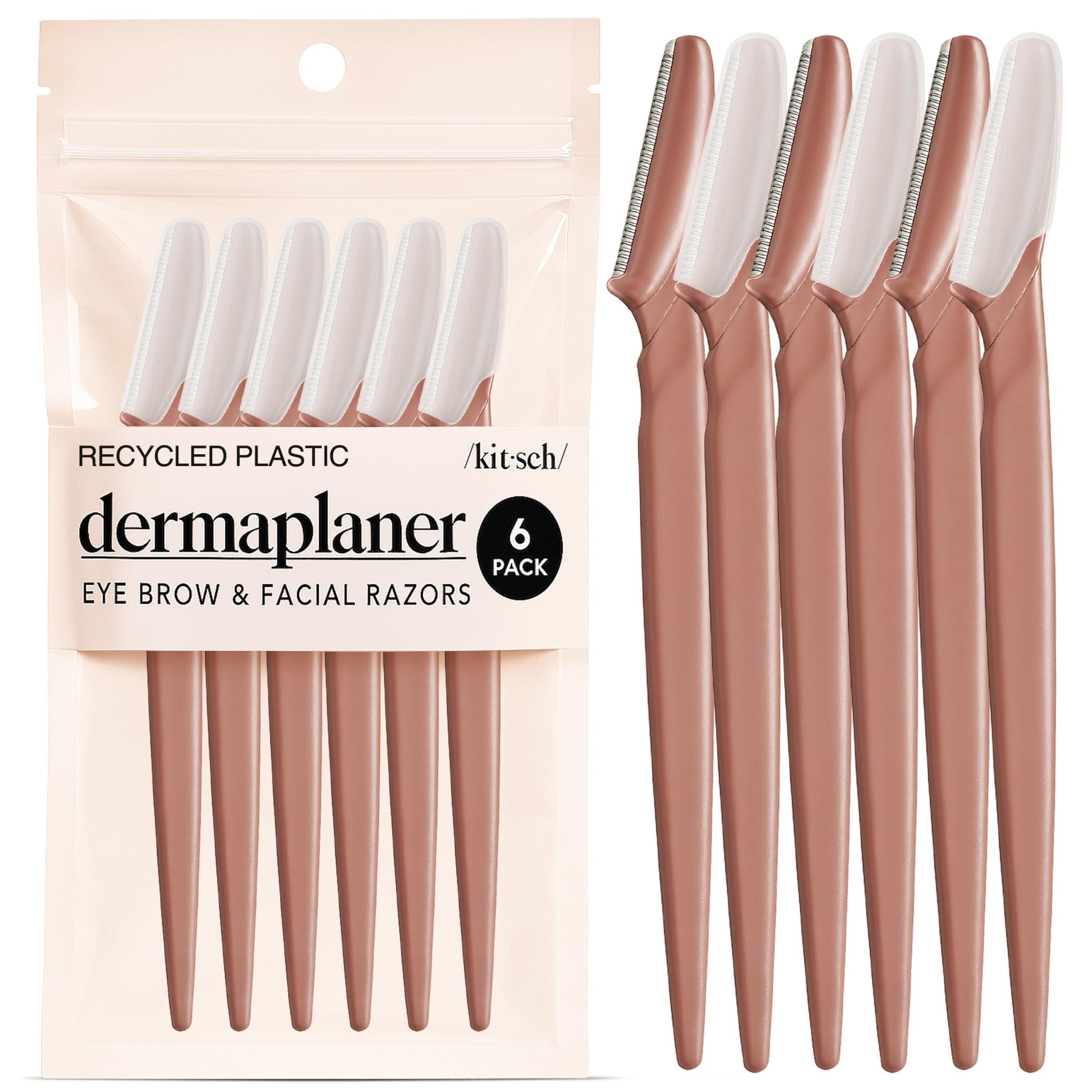 Kitsch Dermaplane Razor for Women Face - Face Razors for Women and Men - Eyebrow Trimmer, Shaver, Recycled Plastic Dermaplaning and Skin Care Tool - Terracotta, 12 pcs