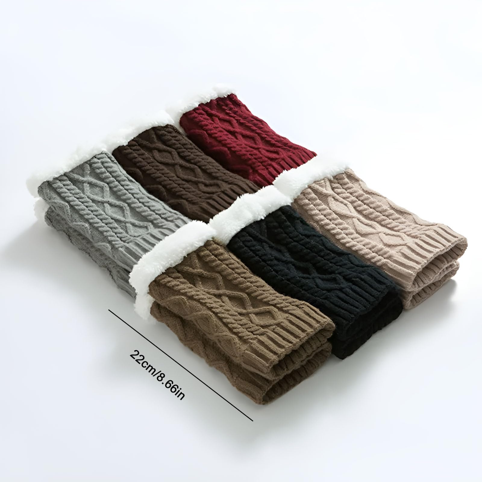 Knitted Thickened Woolen Knee Warmers,Womens Short Boots Socks Crochet Knitted Boot Cuffs Leg Warmers Socks