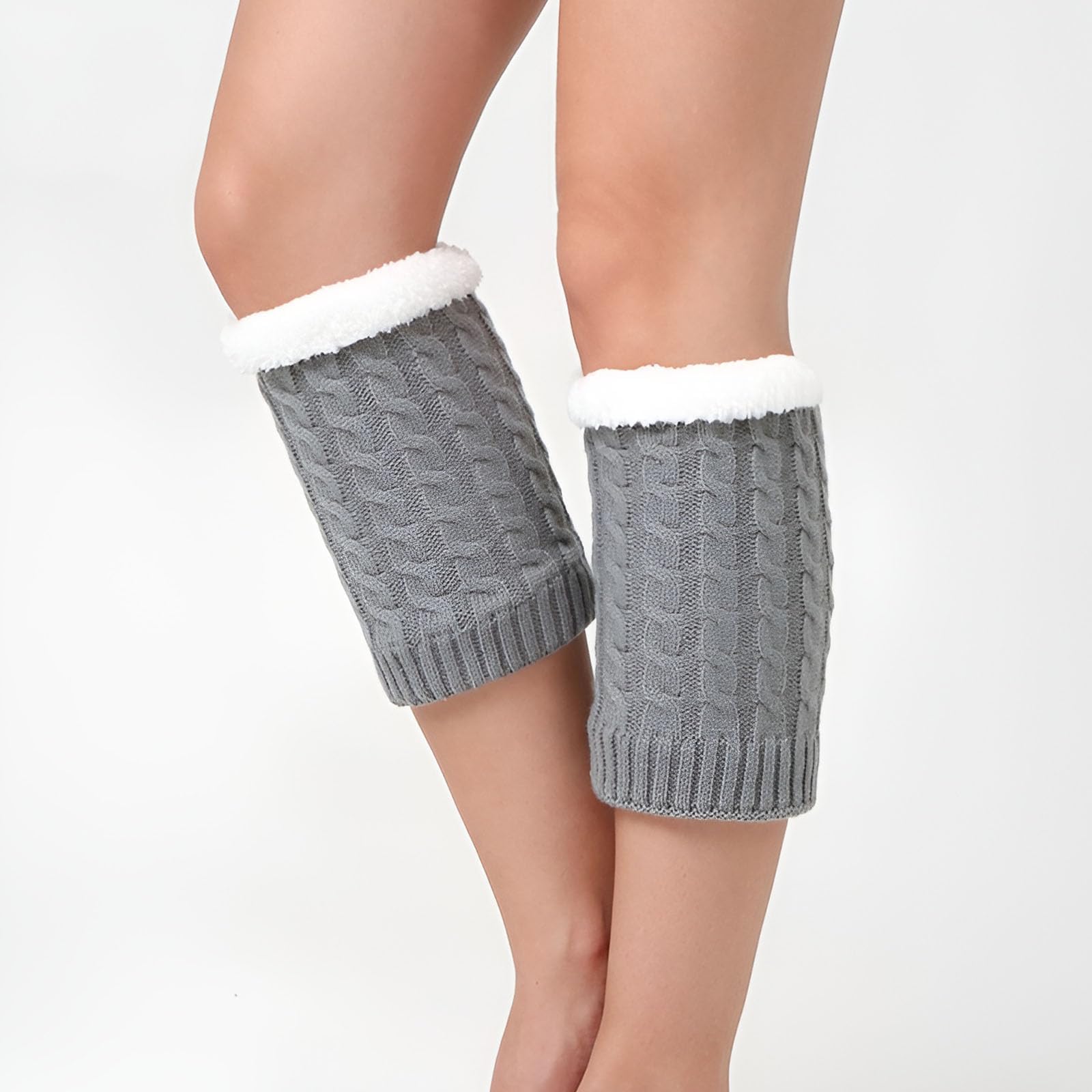 Knitted Thickened Woolen Knee Warmers,Womens Short Boots Socks Crochet Knitted Boot Cuffs Leg Warmers Socks