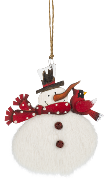Fuzzy Snowman Ornament -