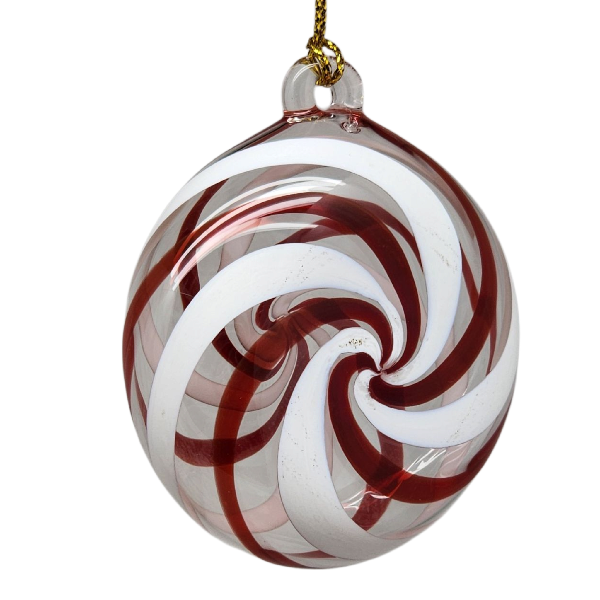 Peppermint Swirl Egyptian Glass Ornament