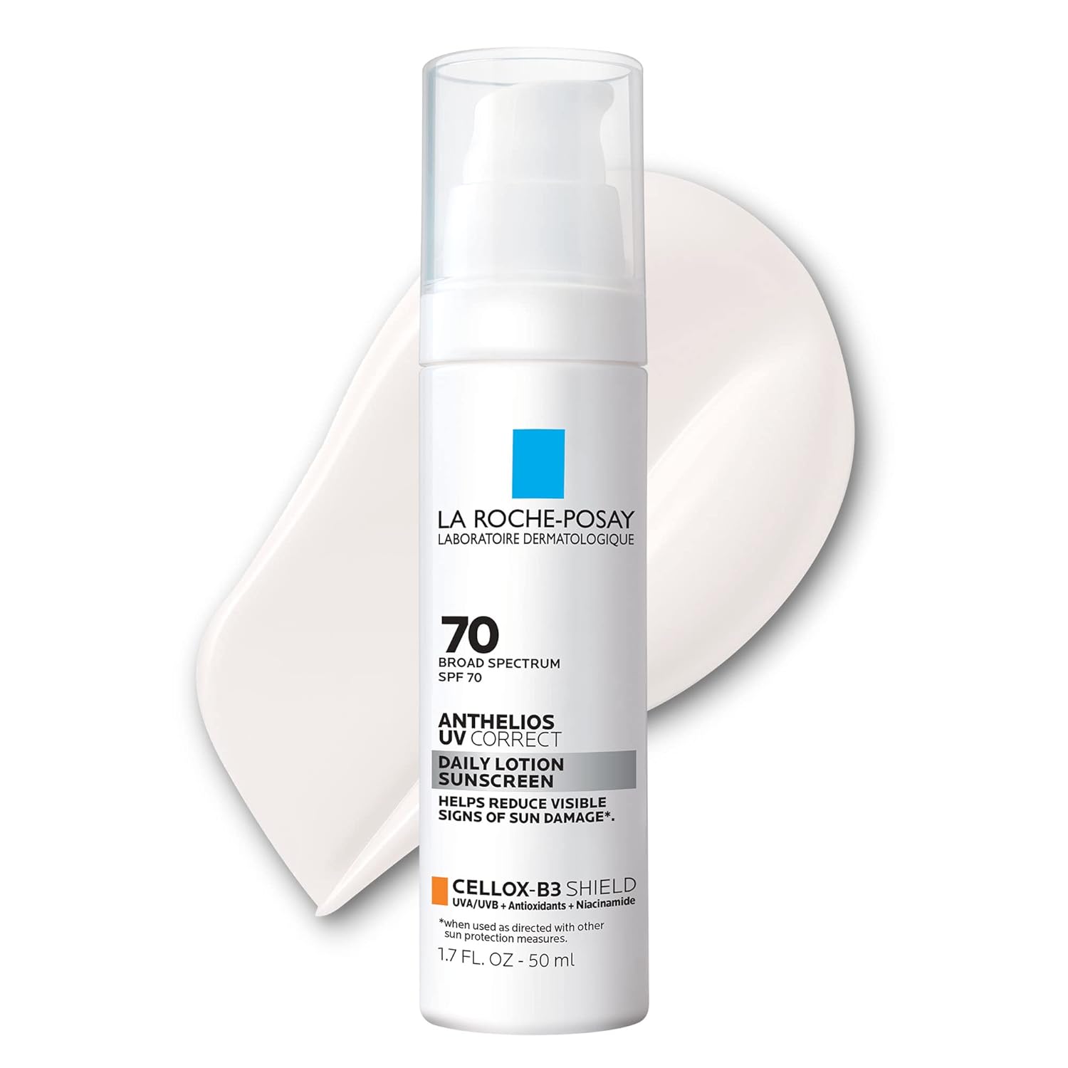 La Roche-Posay Anthelios UV Correct Sunscreen Moisturizer SPF 70, Daily Anti-Aging Face Moisturizer with Sunscreen and Niacinamide to Even Skin Tone & Fine Lines, Sun Protection for Sensitive Skin