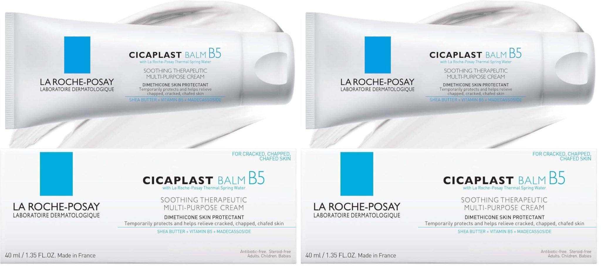 La Roche-Posay Cicaplast Balm B5, Healing Ointment and Soothing Therapeutic Multi Purpose Cream for Dry & Irritated Skin, Body and Hand Balm, Baby Safe, Fragrance Free