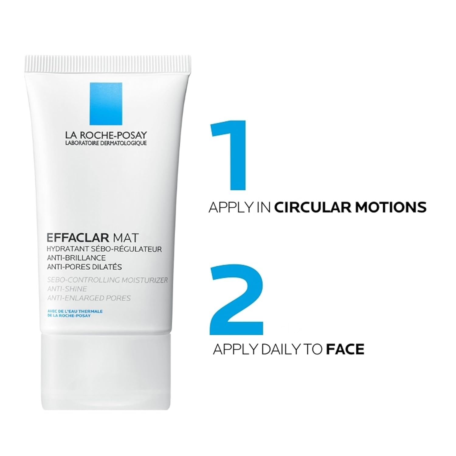 La Roche-Posay Effaclar Mat, Daily Moisturizer For Oily Skin, Visibly Reduces The Look Of Pores, Oil-Free Mattifying Moisturizer, Smooths Skin Texture, Non-Comedogenic & Dermatologist Tested