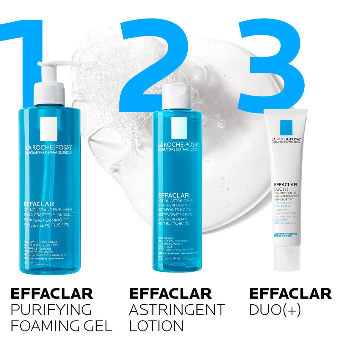 La Roche-Posay Effaclar Purifying Foaming Gel Cleanser for Oily Skin, With Zinc Pidolate To Remove Excess Oil & Shine, Alcohol Free & Oil Free, Face Wash For Oily Skin, Sensitive Skin Tested