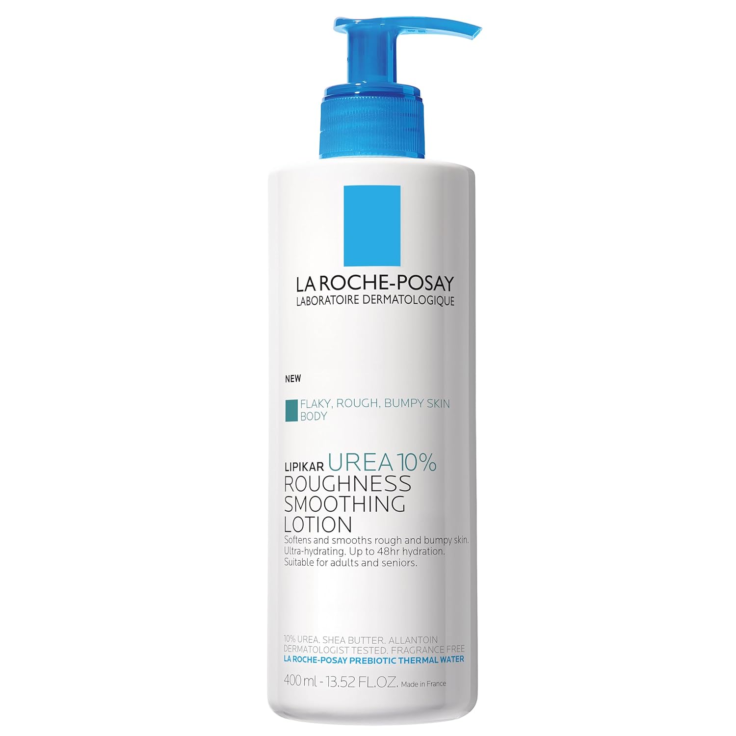 La Roche-Posay Lipikar Urea 10% Roughness Smoothing Lotion, Body Lotion For Dry Skin With 10% Urea + Shea Butter + Allantoin, Rough And Bumpy Skin Lotion, Softens & Smooths Skin With 1 Application