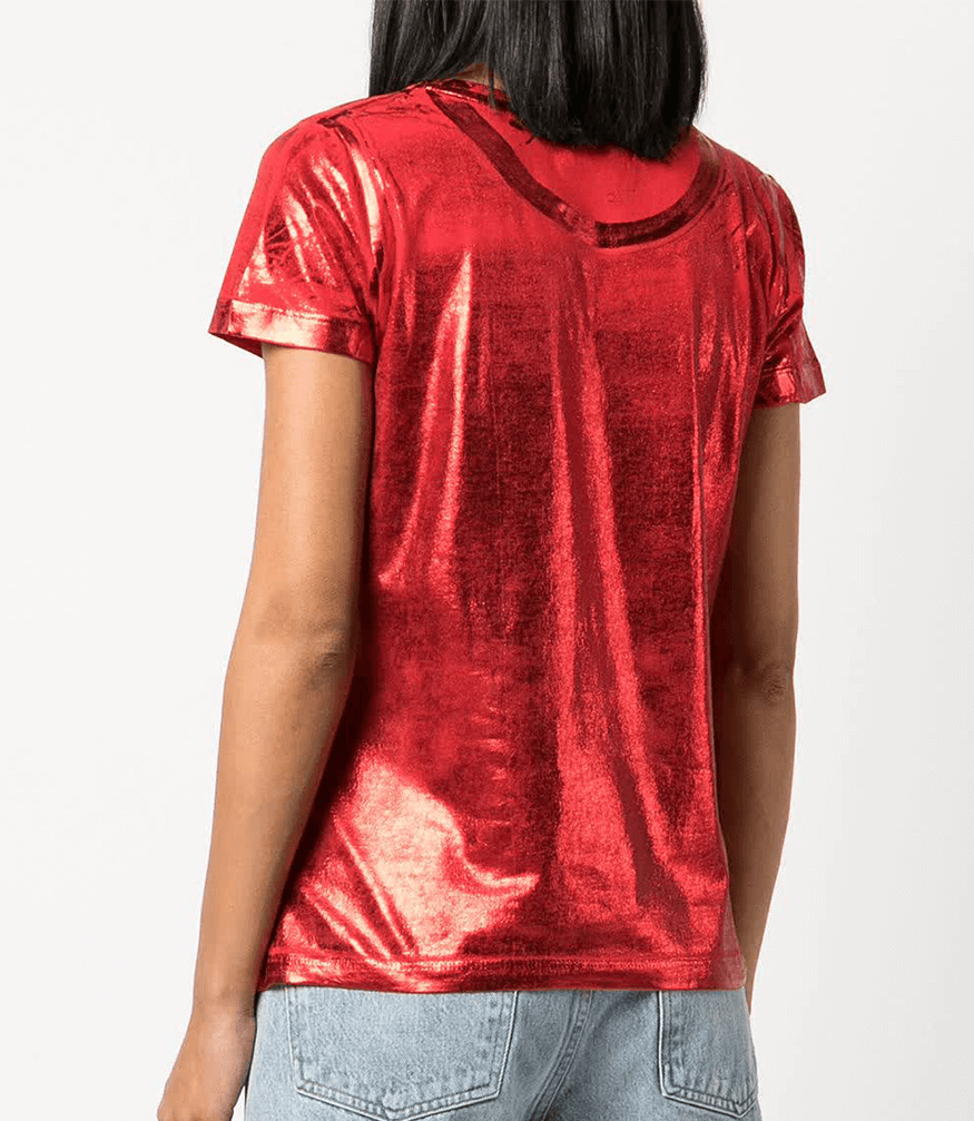 Metallic Coated Cotton T-Shirt