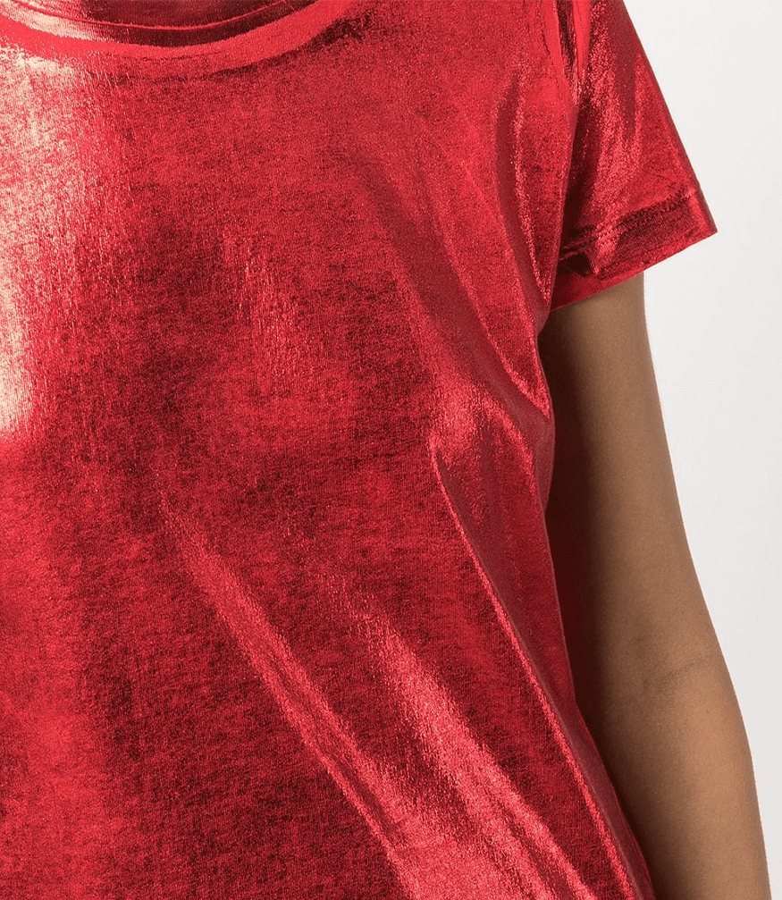 Metallic Coated Cotton T-Shirt