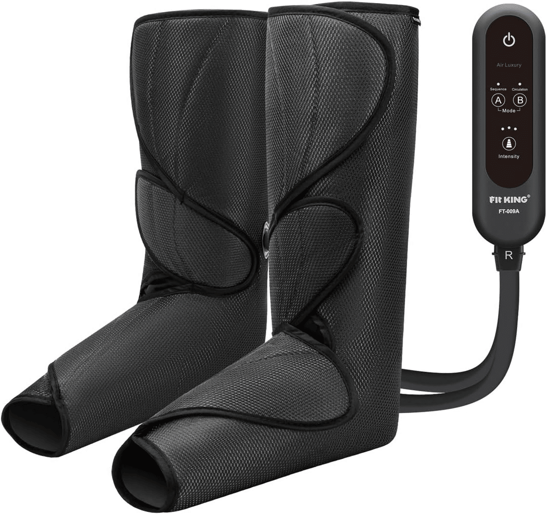 Leg Air Massager for Circulation and Relaxation Foot and Calf Massage with Handheld Controller 3 Intensities 2 Modes (with 2 Extensions)- FSA HSA Eligible