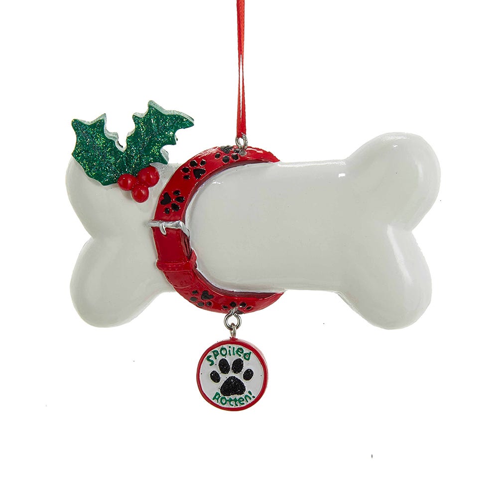Holiday Ornaments Spoiled Rotten Dog Bone Ornament