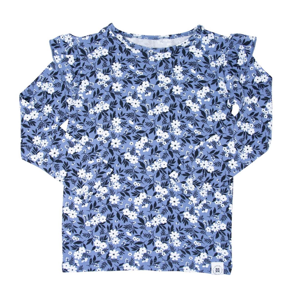 Ruffle Top - Vintage Floral Blue