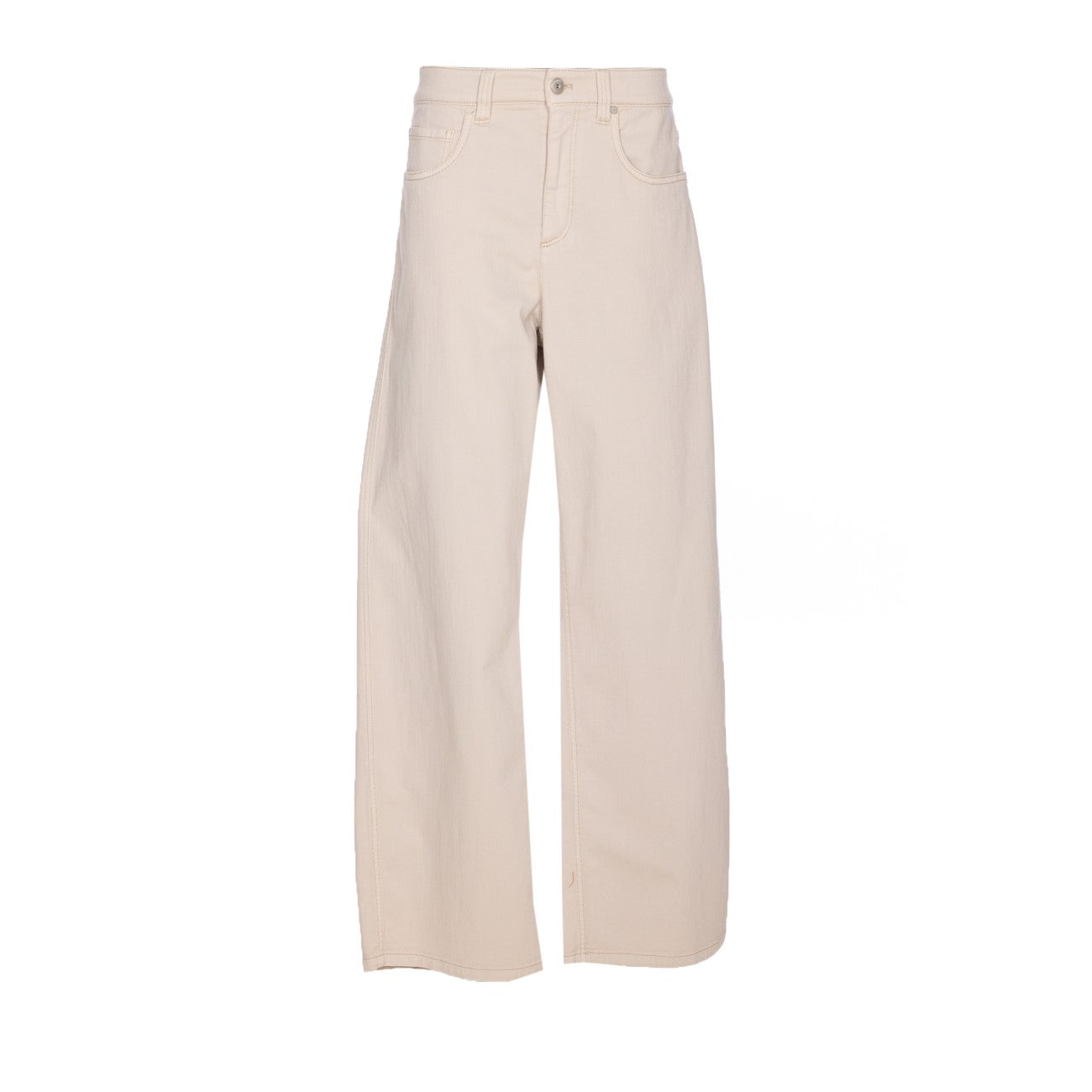 Brunello Cucinelli Women Loose Barrel Denim Pants With Monile
