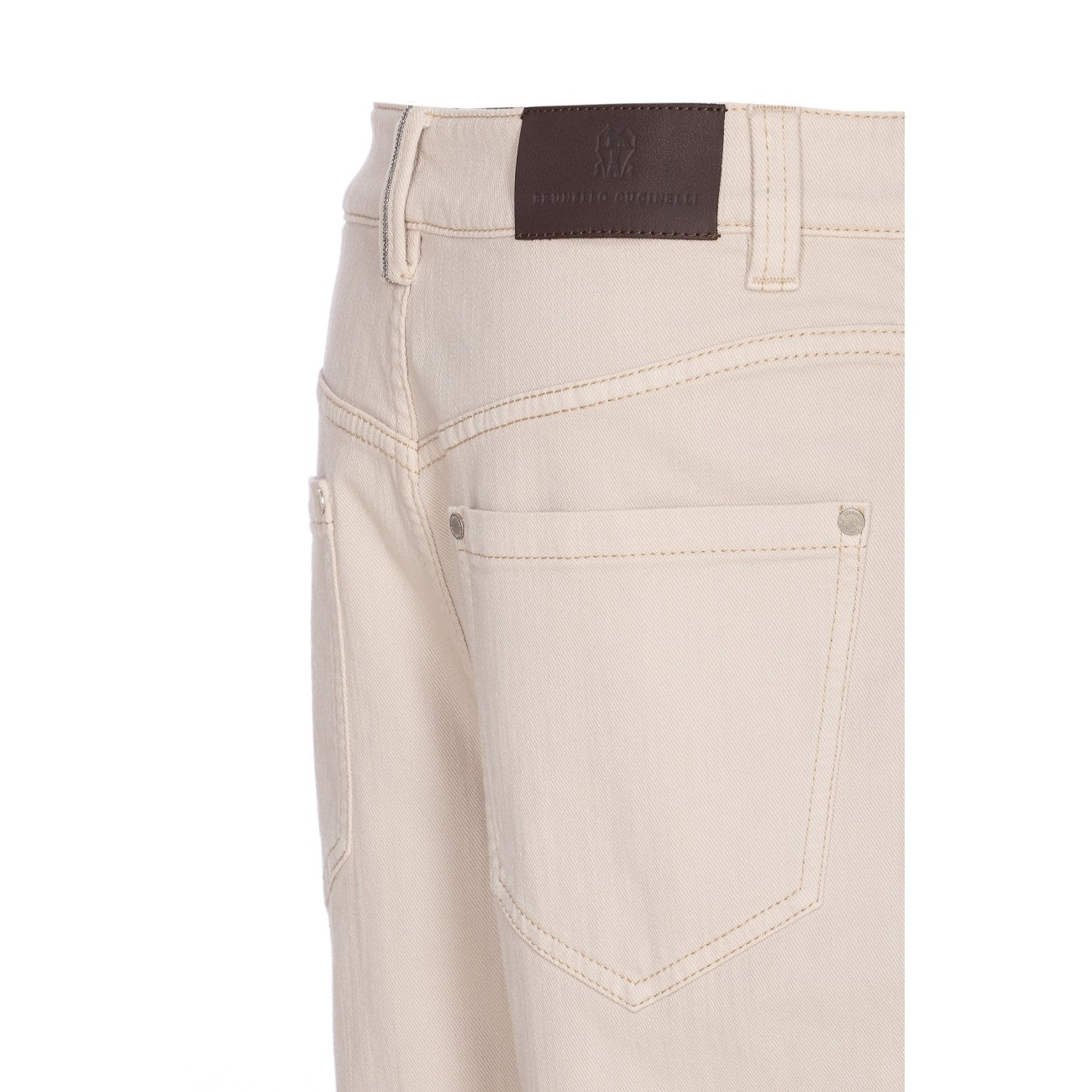Brunello Cucinelli Women Loose Barrel Denim Pants With Monile