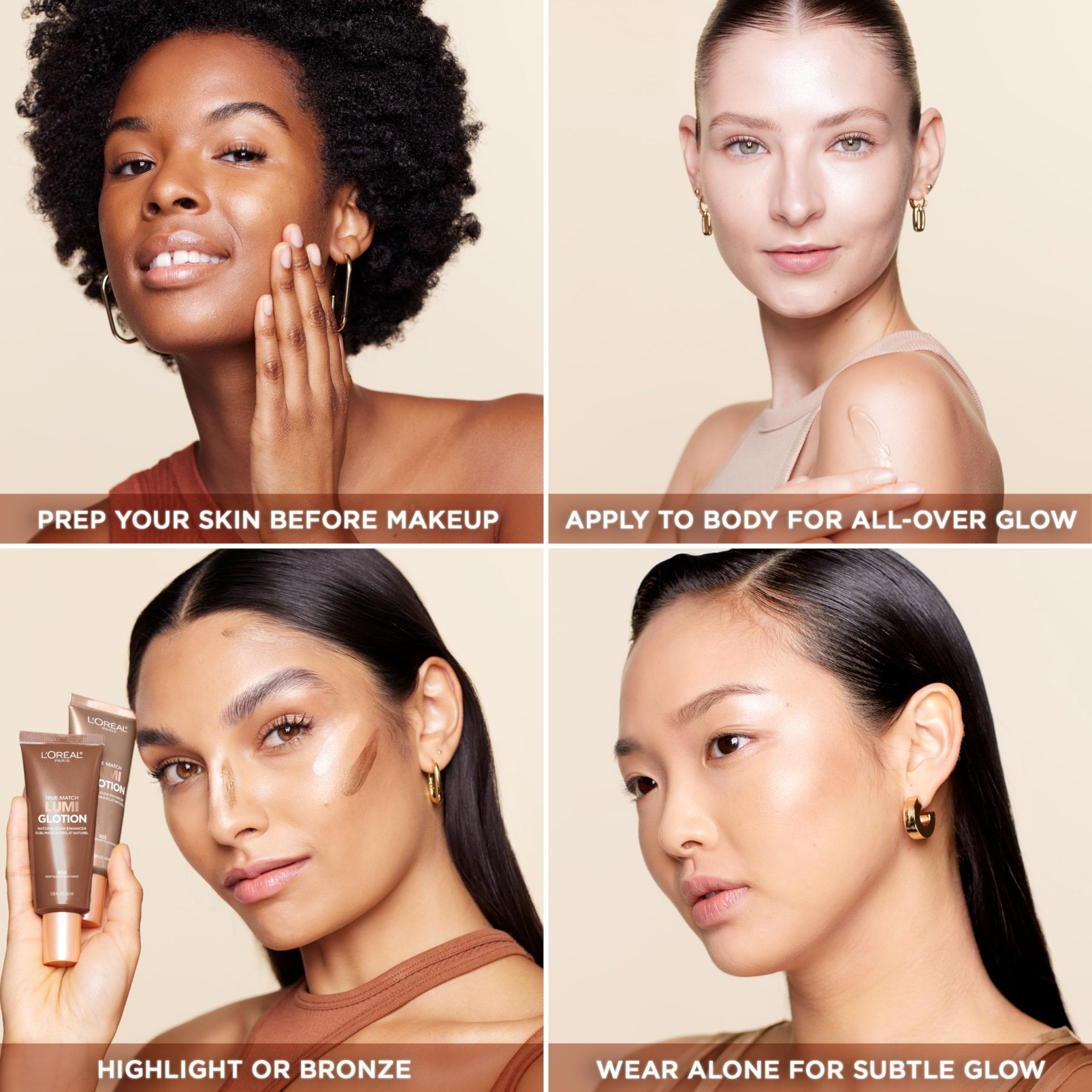 L'Oreal Paris Makeup True Match Lumi Glotion, Natural Glow Enhancer, Illuminator Highlighter, Bronzing Drops For a Sun-Kissed Glow, 902 Light