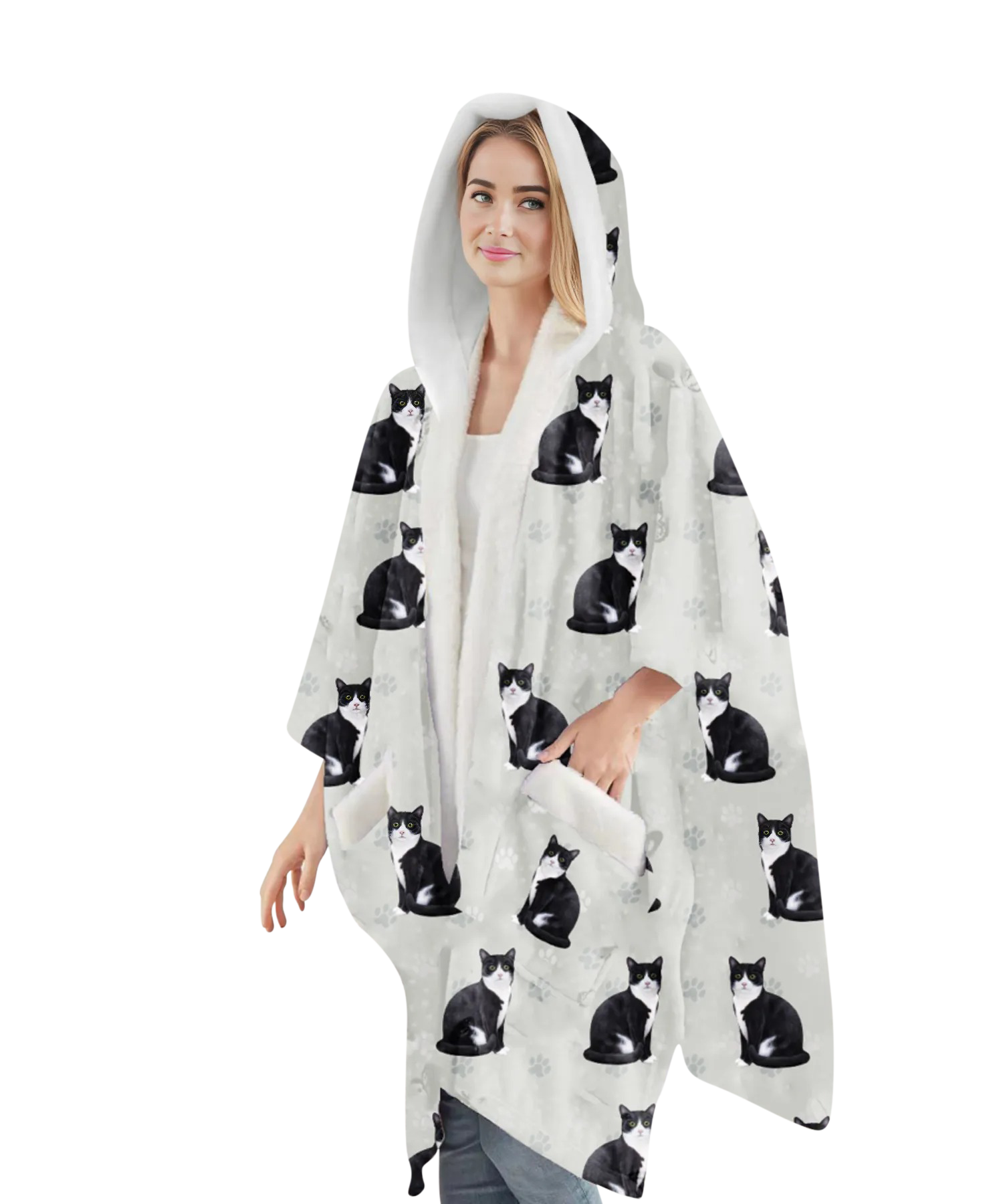 Snuggs Wrap - Black and White Cat