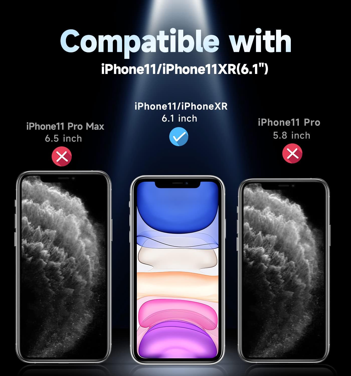 MAGIC JOHN 2 Pack for iPhone 11/iPhone XR 6.1 inch Privacy Glass Screen Protector, Auto Dust-Elimination Installation, Bubble Free, HD Clear, Easy Installation