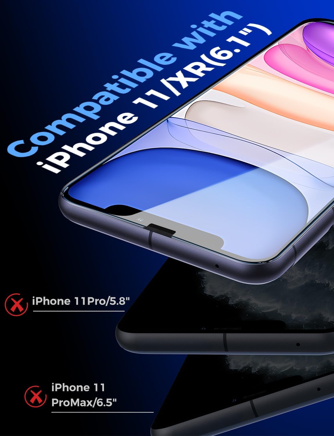 MAGIC JOHN 2 Pack for iPhone 11/iPhone XR 6.1 inch Tempered Glass Screen Protector, Auto Dust-Elimination Installation, Bubble Free, HD Clear, Easy Installation